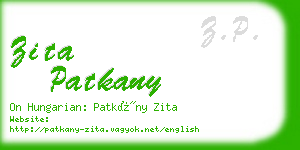 zita patkany business card